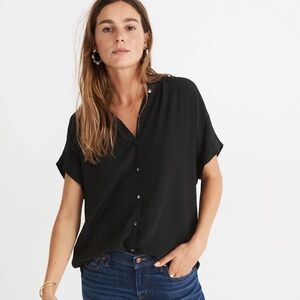 Madewell Central Drapey Shirt – Black Medium